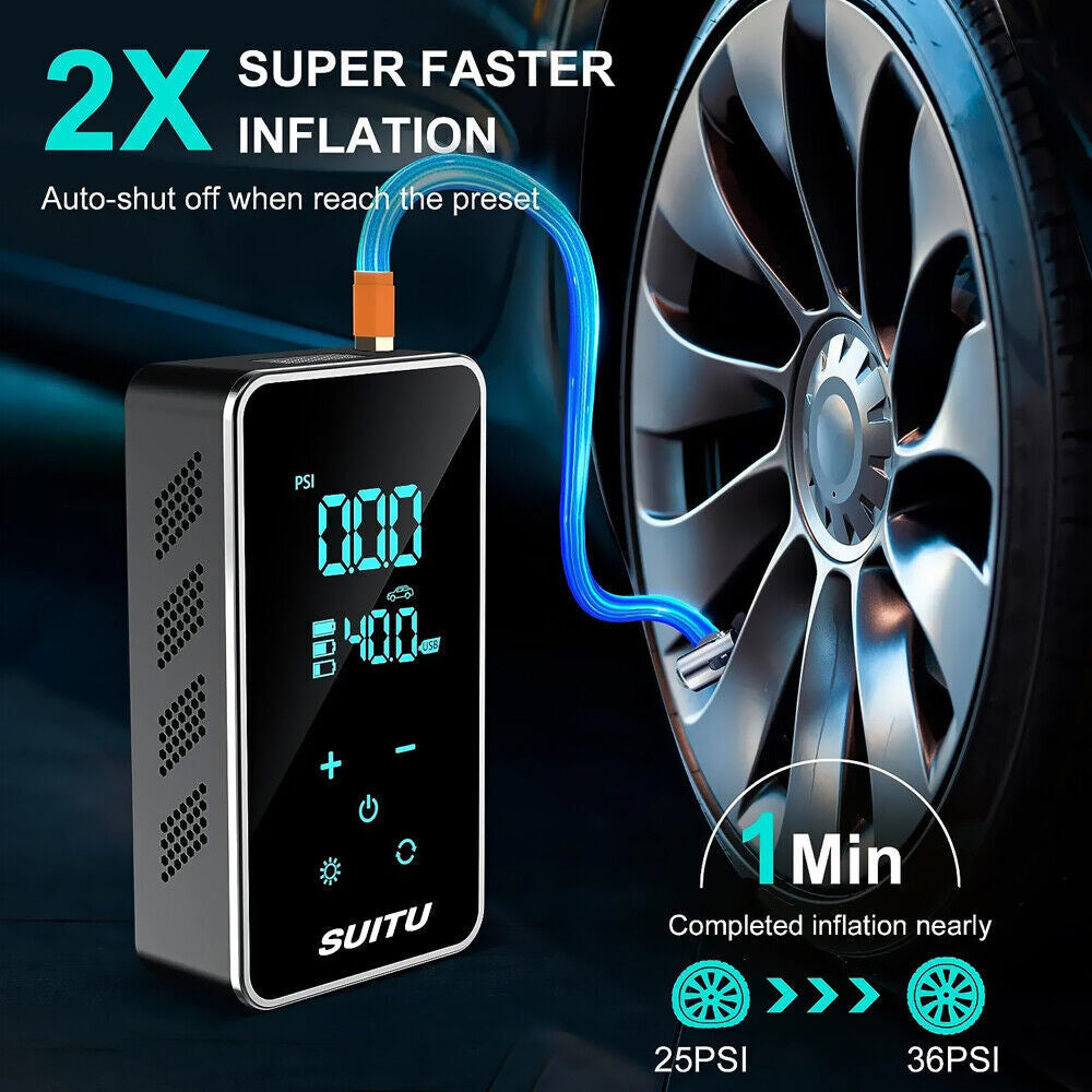 Wireless Car Electric Air Compressor Portable  Digital Touch Tyre Inflator Pump