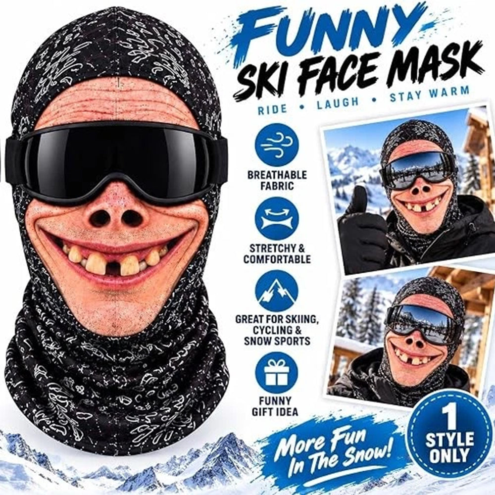 Funny 3D Face Mask Balaclava – Windproof Full Face Cover for Winter
