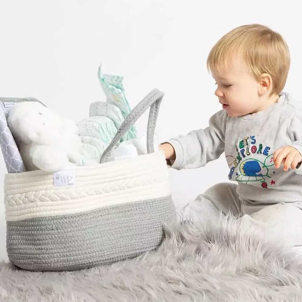 Nappy Caddy,Baby Diaper Caddy Organiser, Portable Nursery Storage Basket