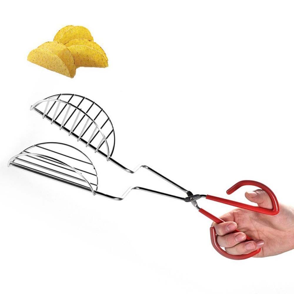 Taco Shell Maker Press Tortilla Fryer Tong Plated Steel Kitchen Rack Food Clip