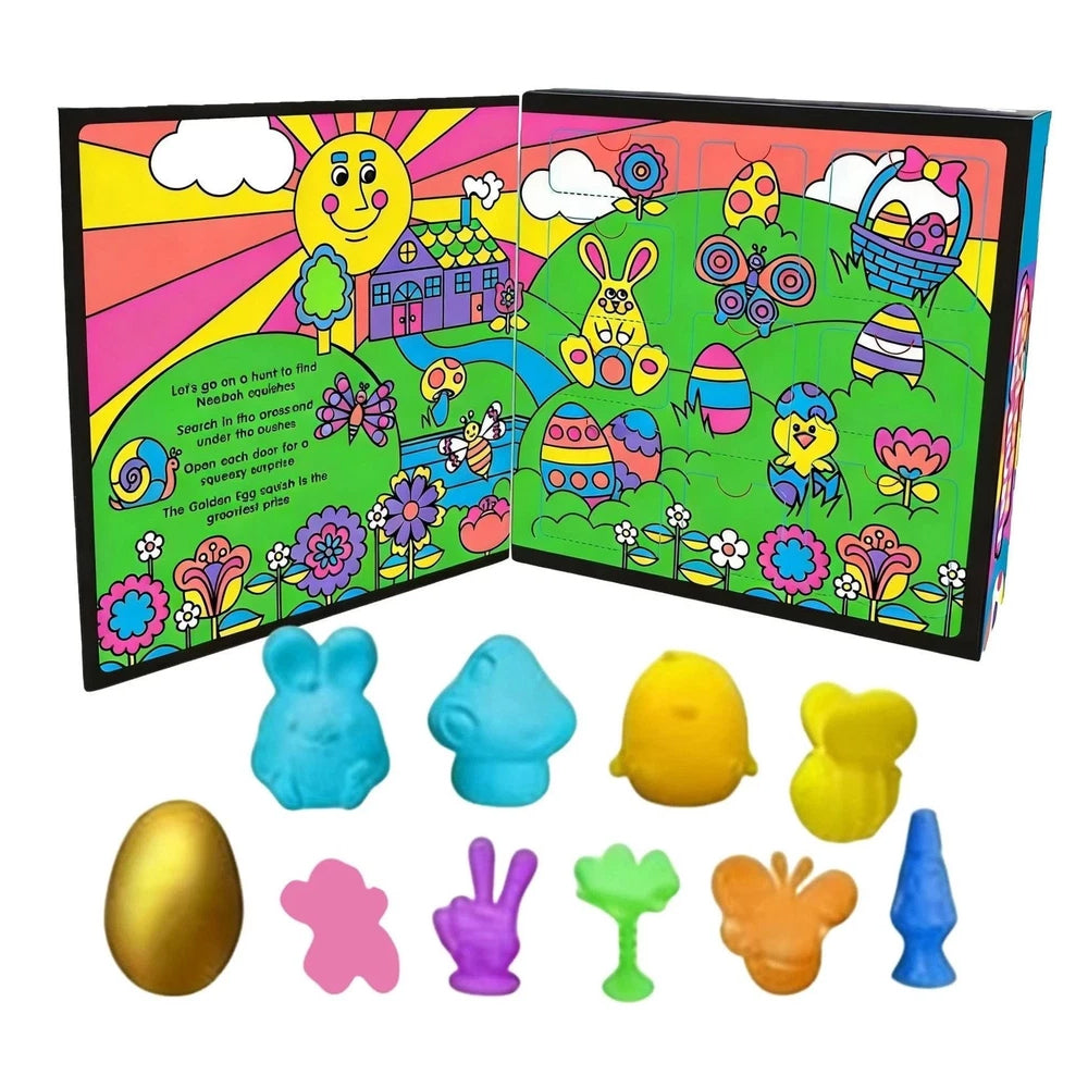Easter Golden Egg Mystery Hunt – 4 Eggs Filled with 10 Squishy Squeeze Toys