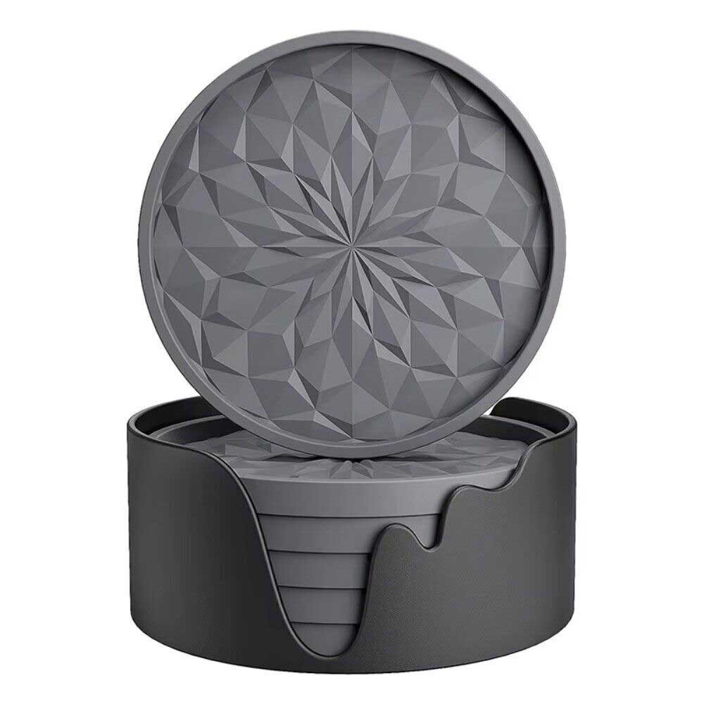 6PCS Silicone Non-Slip Coasters Set - Heat-Resistant Cup Mats for Table & Glasses