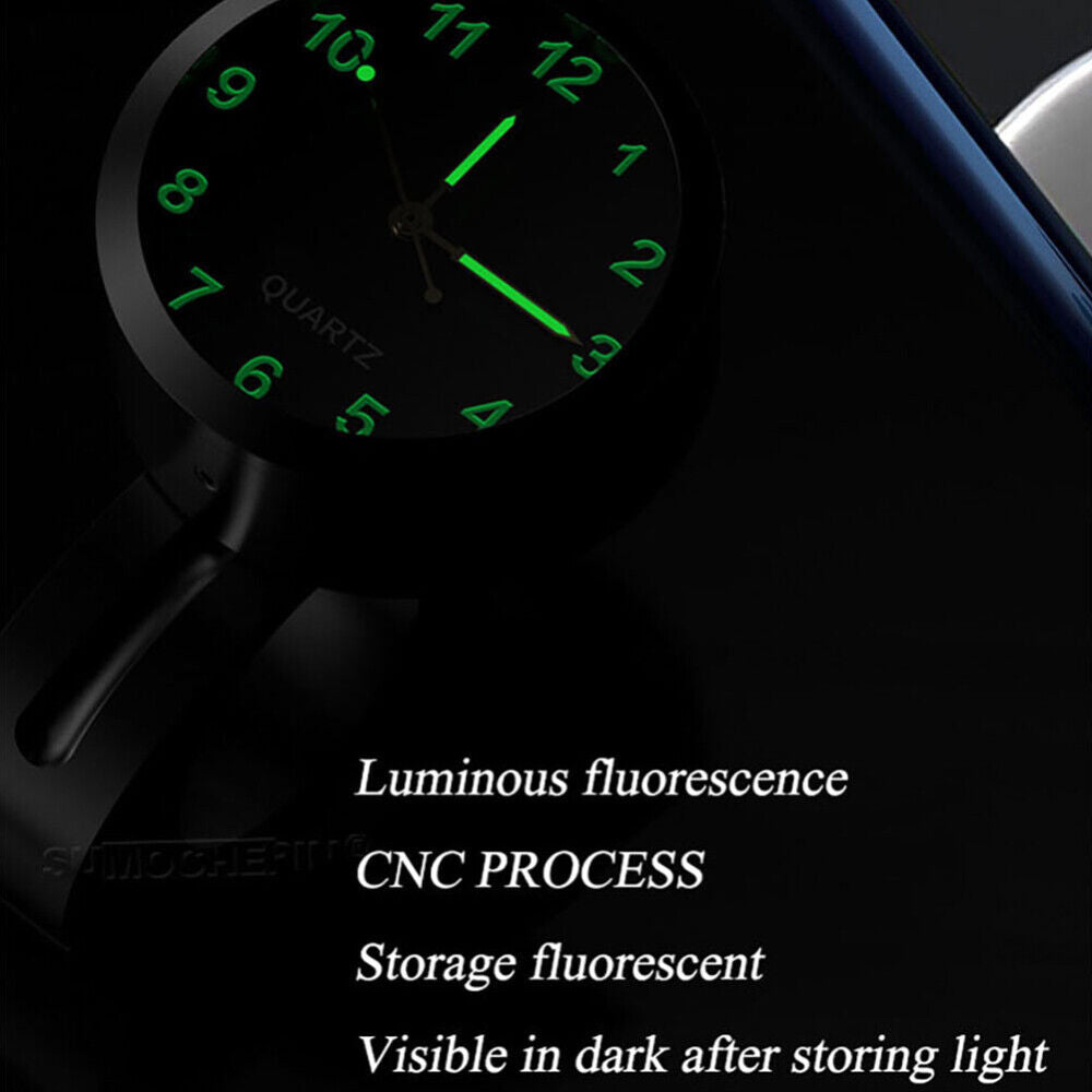 Motorcycle Clock Watch Glow In the Dark Bicycle Bike Handlebar Mount Waterproof