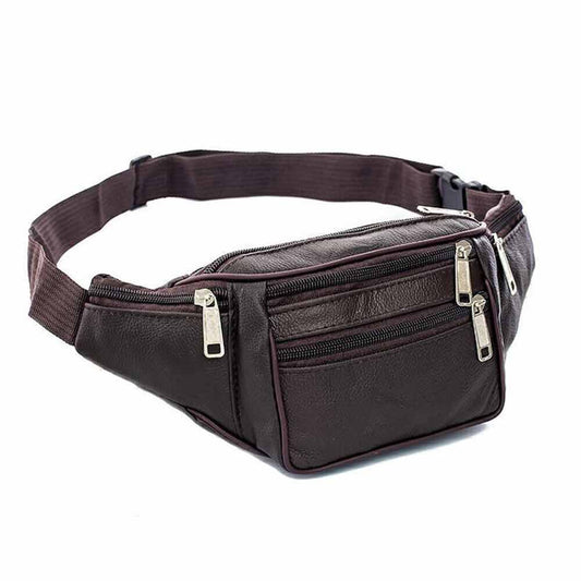 Money Pouch Sports Travel Waist Belt Wallet Bum Bag Leather Fanny Pack Unisex