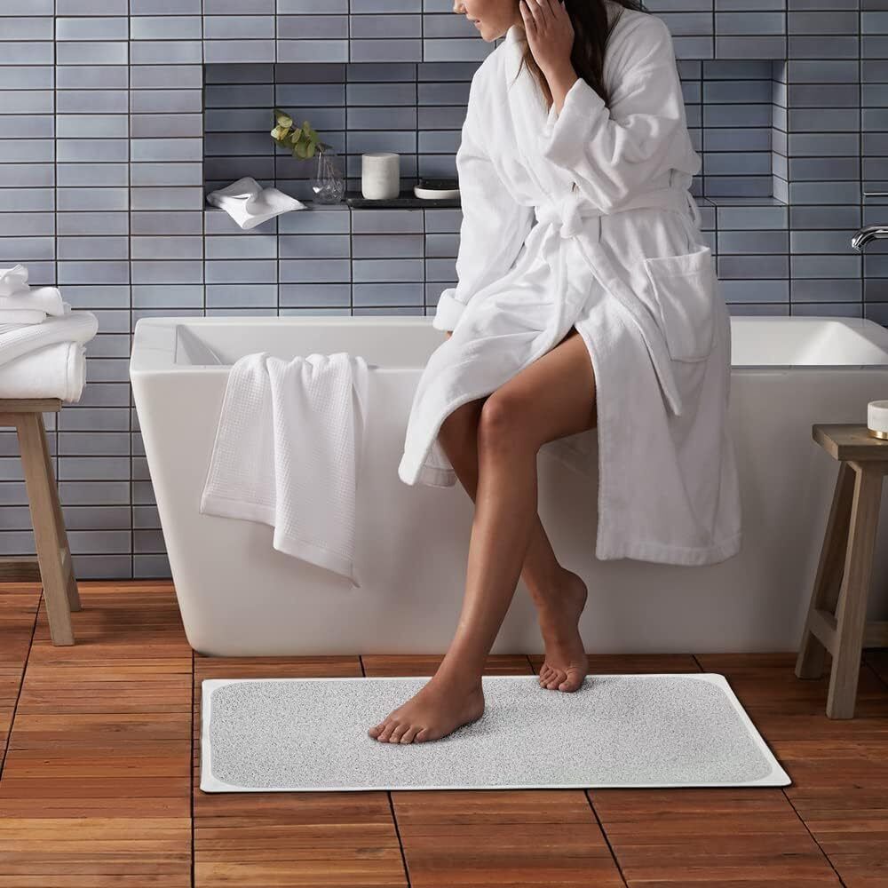 2X Non Slip Bathroom Bath Mat Anti Slip Loofah Shower Rug  Carpet Water Drains