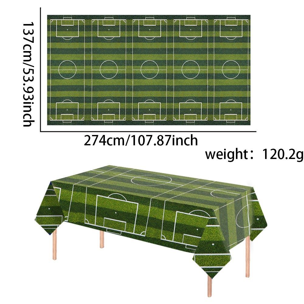 Soccer Theme Disposable Tablecloth Set of 2 – Party Background Cover, PE Plastic