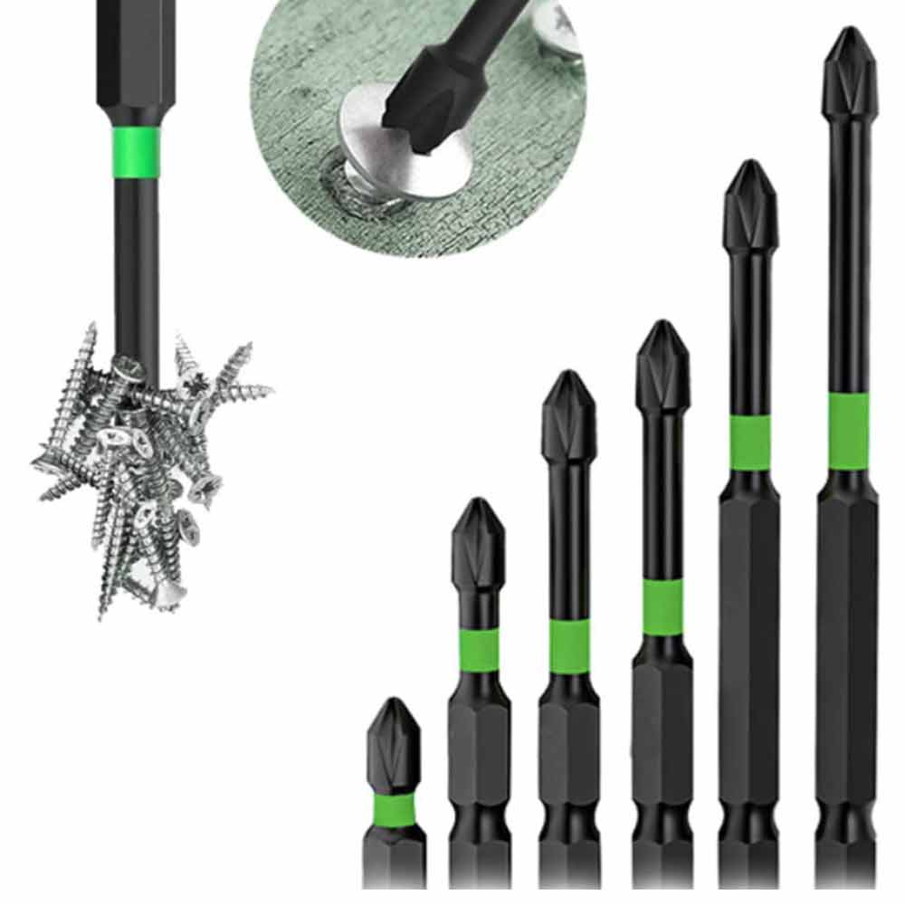 6IN1 Anti-Slip Magnetic Drill Bit Set,S2 Steel Cross Slot Screwdriver Bit