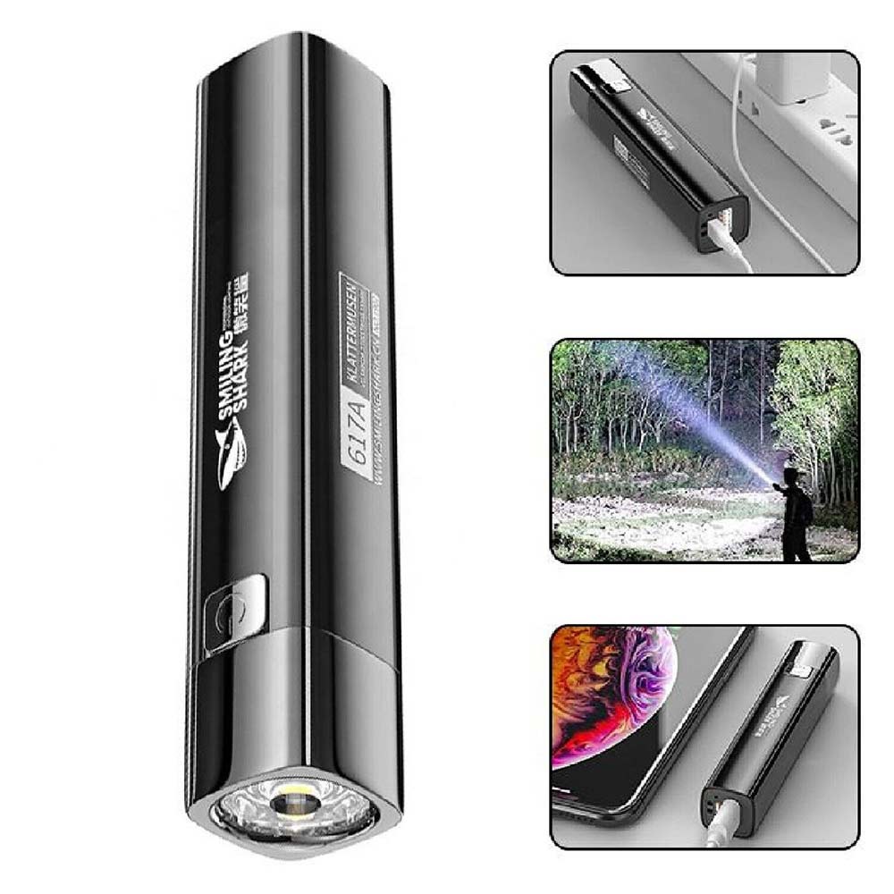 Mini USB LED Flashlight Keychain Rechargeable Self Tactical Light