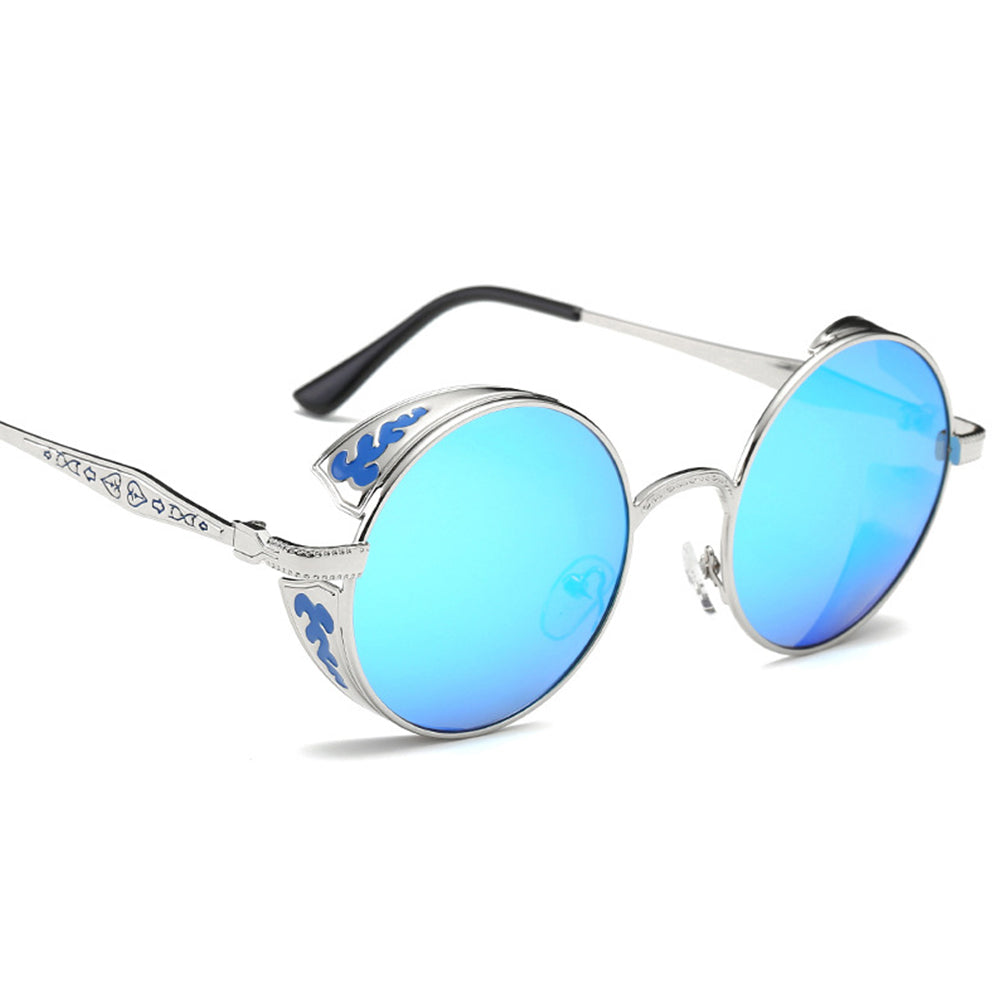 Steampunk Polarized Sunglasses Men Women UV400 Driving Retro Round Glasses