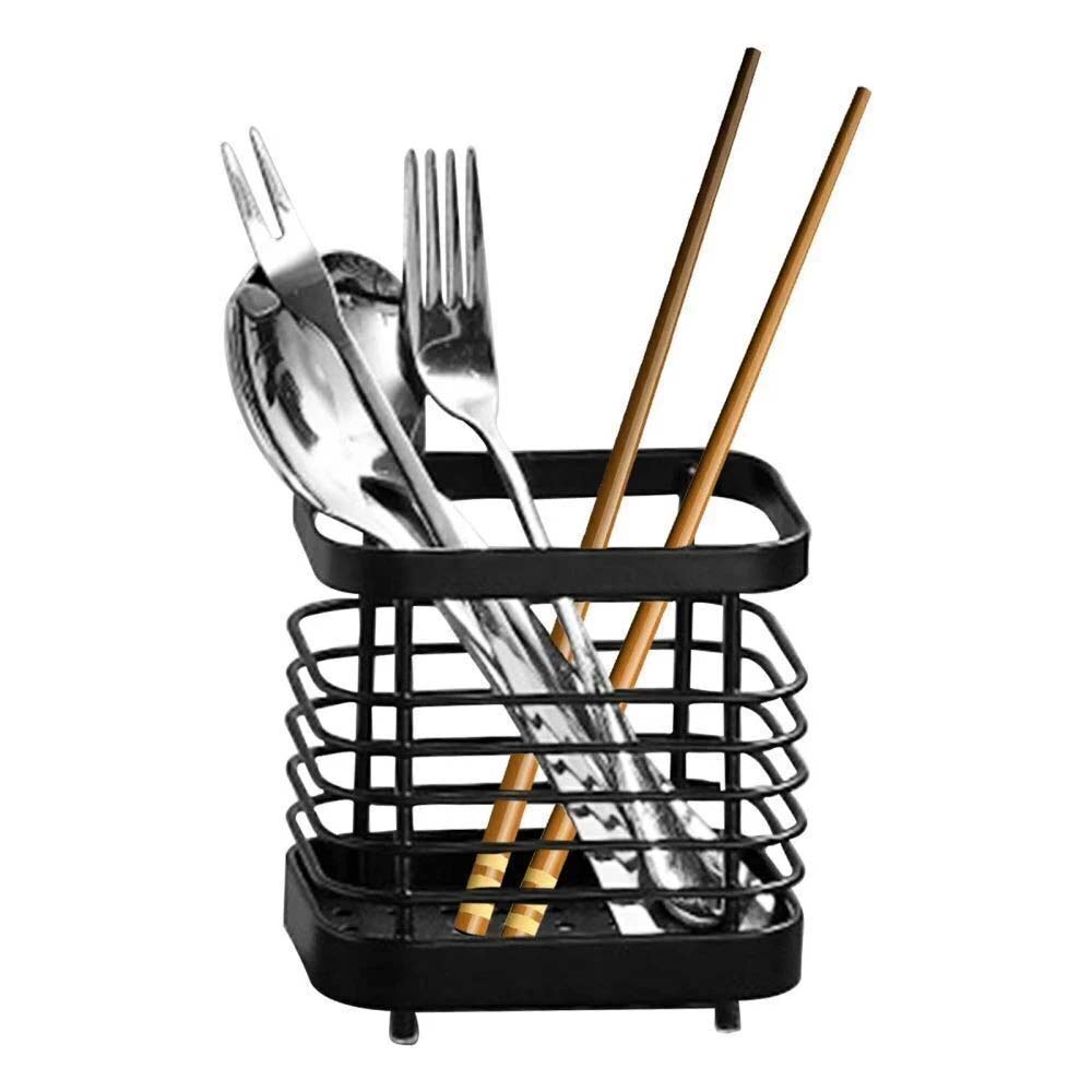 Stainless Steel Cutlery Holder - Kitchen Utensil Drainer Sink Caddy Stand 10.5cm