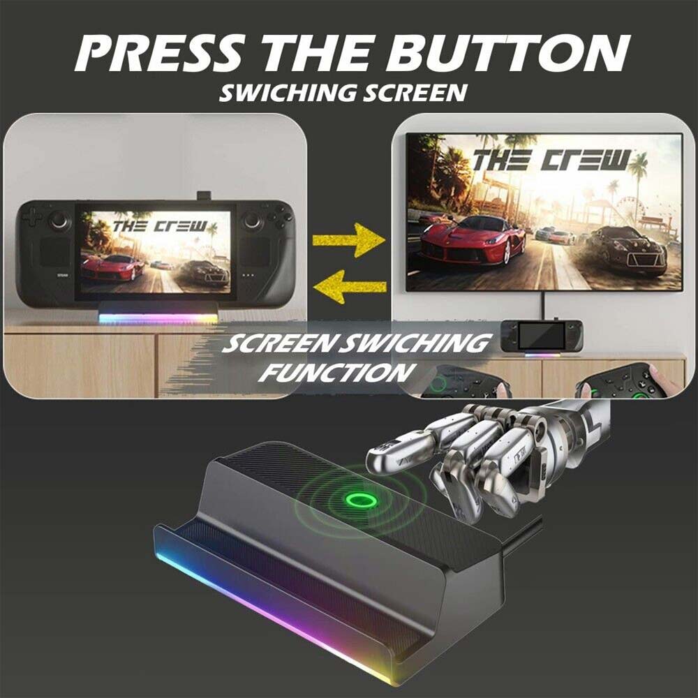 5in1For Steam Docking Station USB2.0 for Valve Steam Deck Charging with HDMI TV
