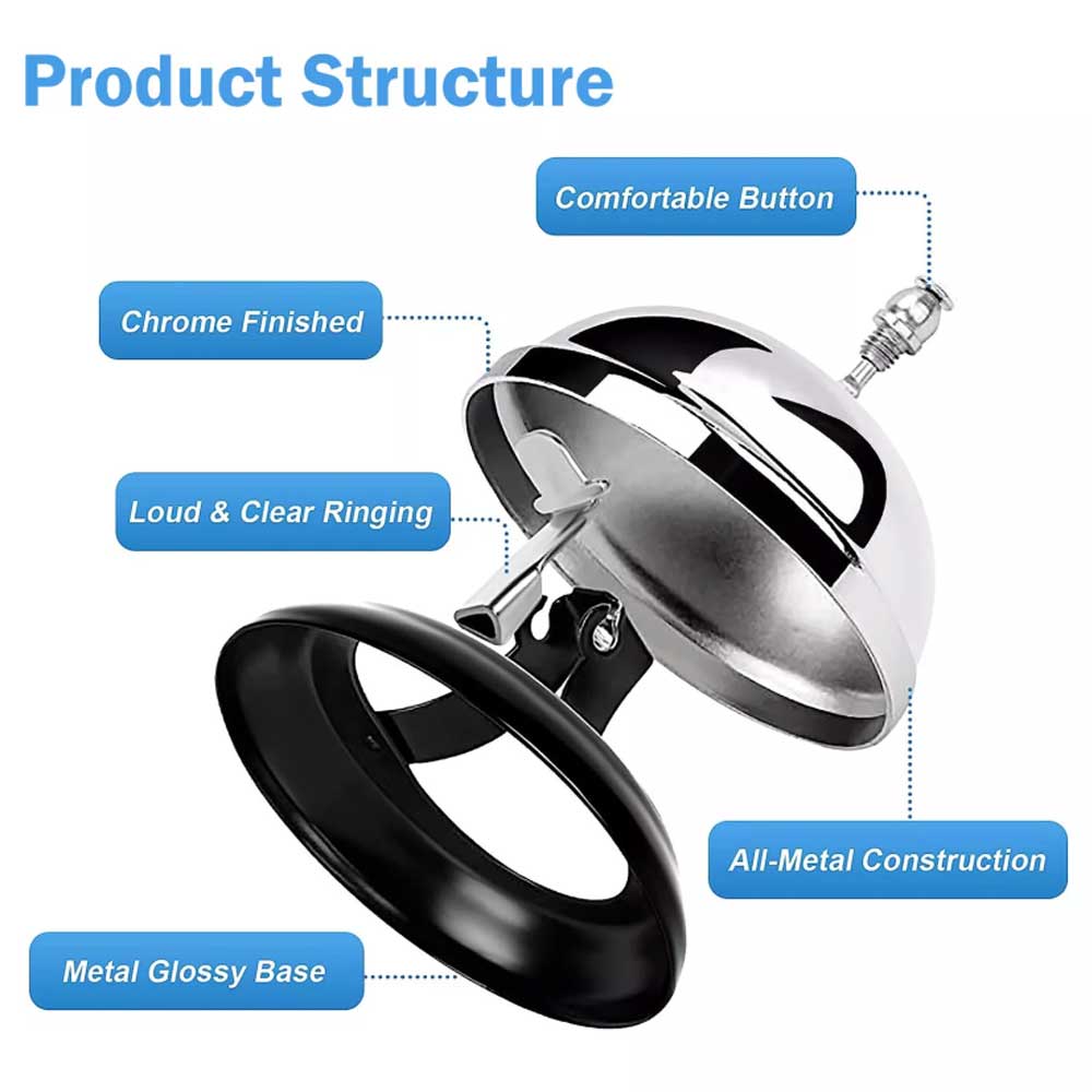 2-Pack Customer Service Desk Call Bell – Loud Ring Counter Bell for Kitchen, Hotel, Office