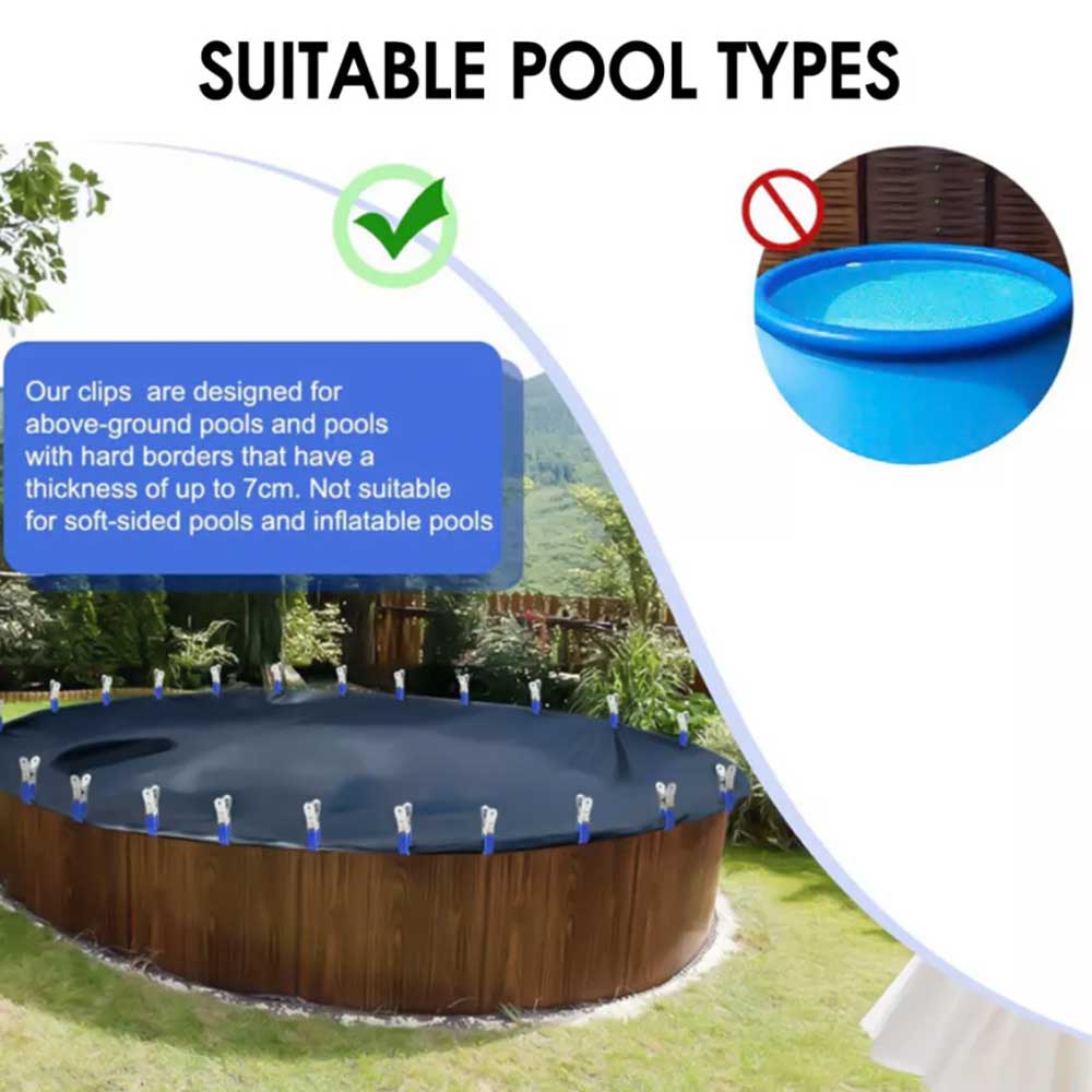 6Pcs 12CM Stainless Steel Pool Cover Clamps