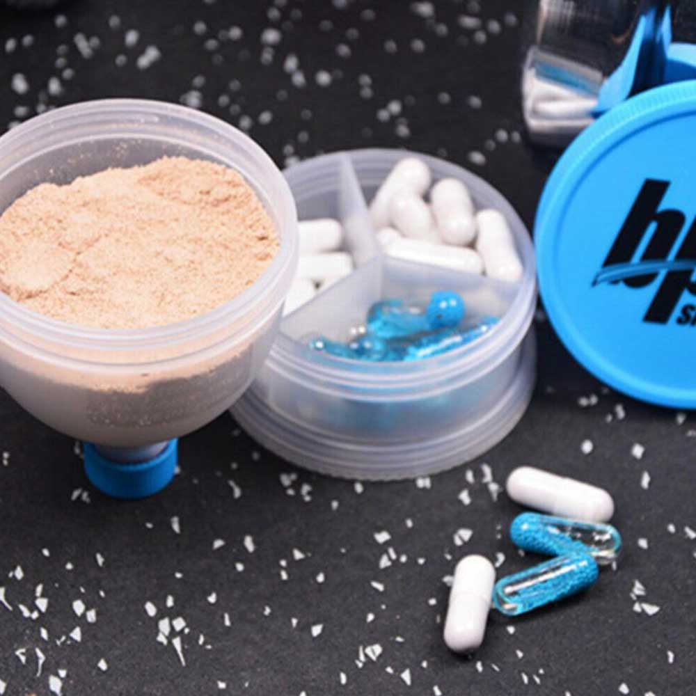 70ML Portable Protein powder funnel powder boxes set two-layer medicine case