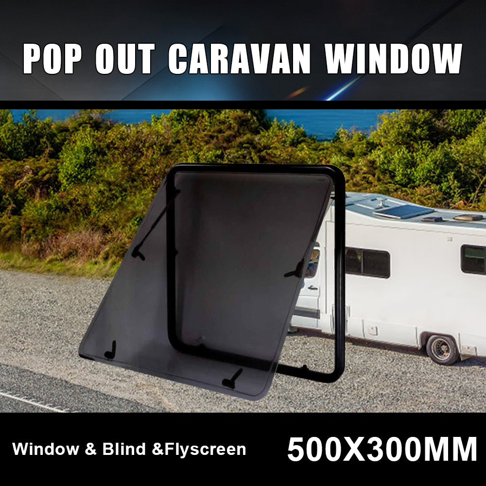 RV Caravan 500*300MM Push Out Flat Window Locking Handle with Strut Attachment