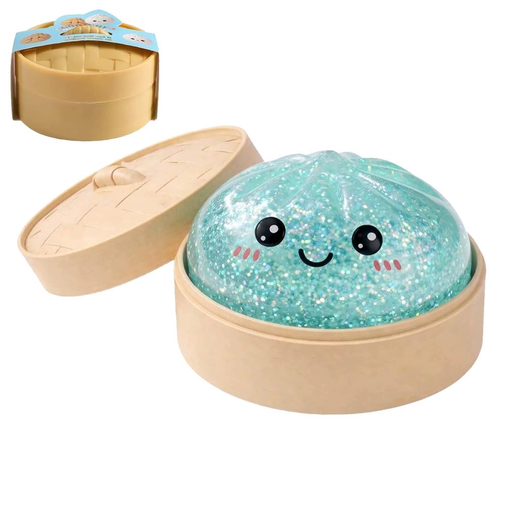 Squishy Stress Relief Toy 2-Pack – Slow Rebound Emoji Bun with Glitter, Sensory Fidget for ADHD & Anxiety