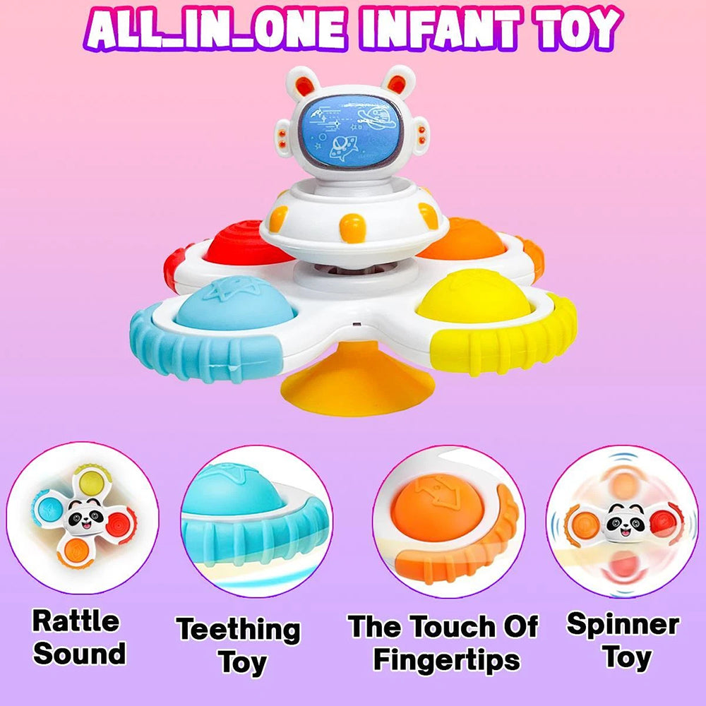 Baby Toys 3pcs Fidget Spinner Space Bath Spinner Space Suction Cup Fun Play Set