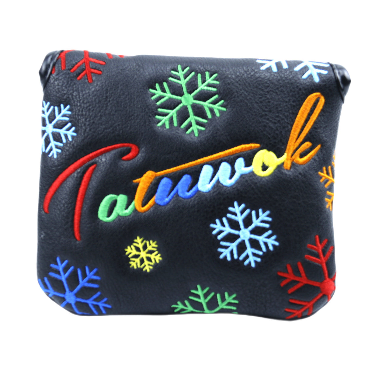Golf Mallet Putter Cover – Snowflake Embroidered PU Leather Headcover