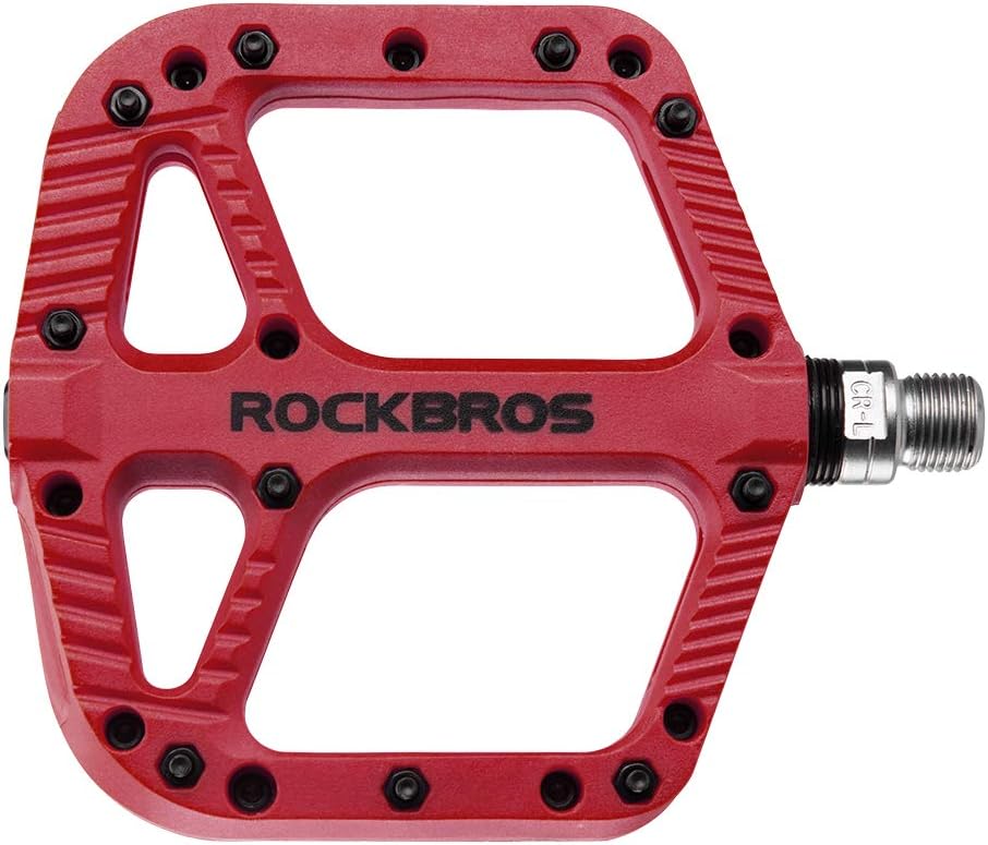 ROCKBROS Bike Pedals Nylon Composite Bearing 9/16" MTB Wide Flat Platform