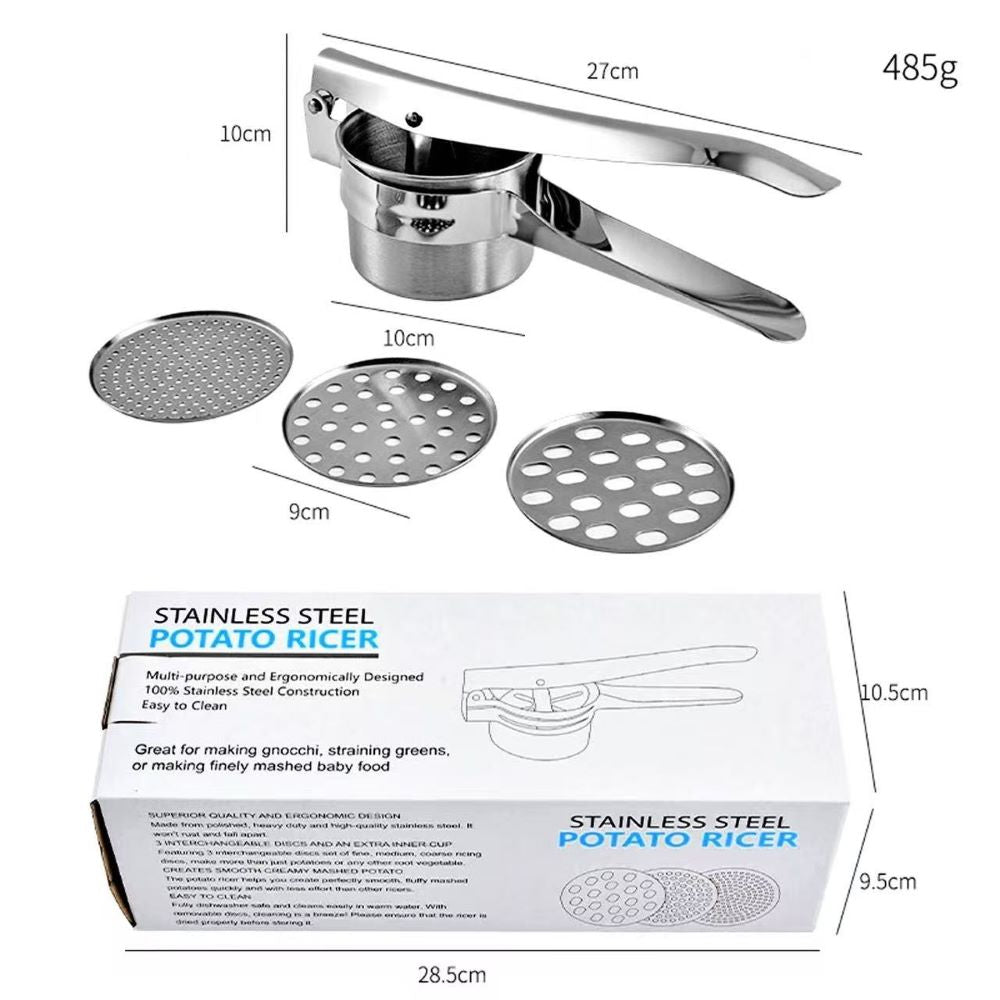 Manual Stainless Steel Juicer & Vegetable Press – for Potato, Lemon, Garlic