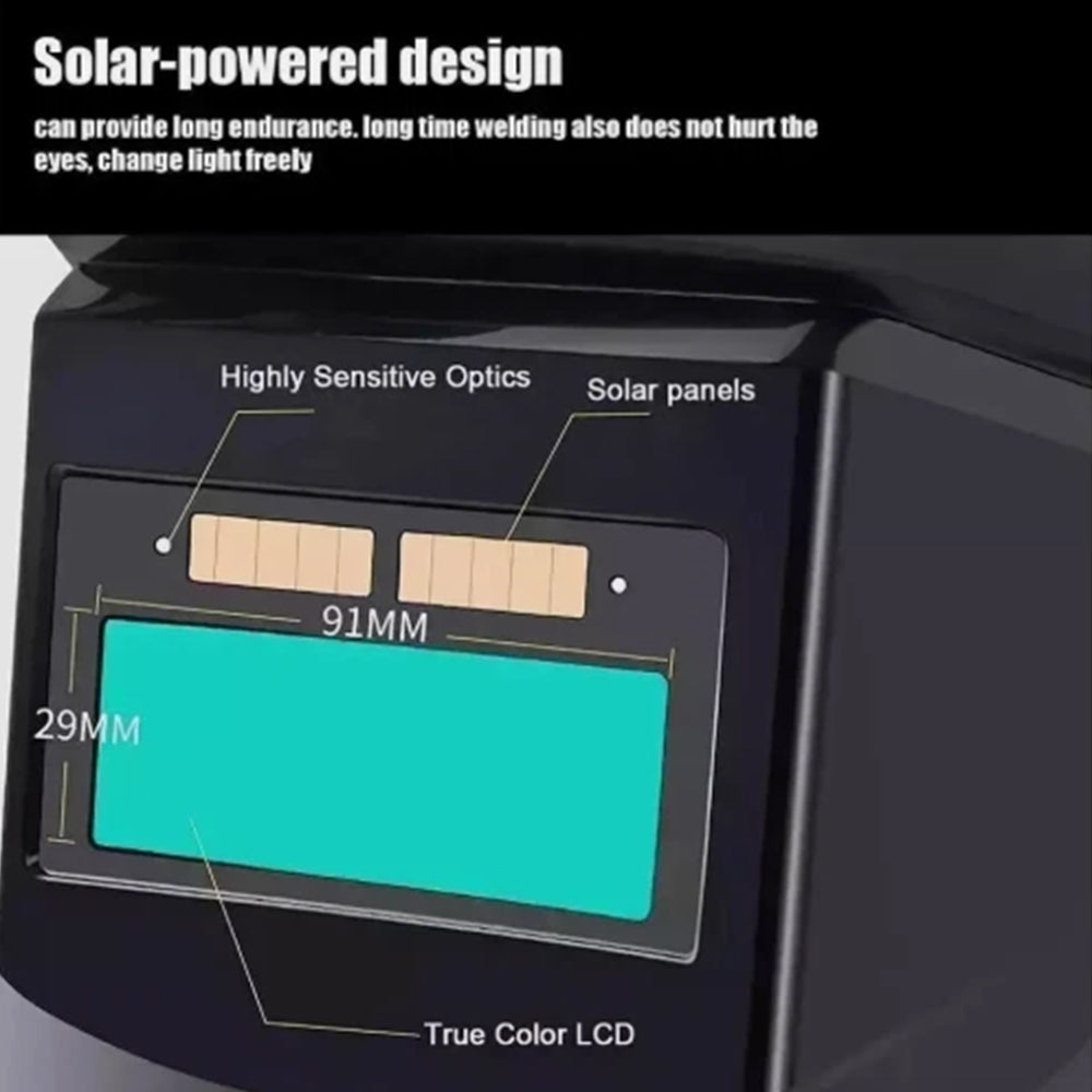Auto-Darkening Welding Helmet with LED Headlight | Solar-Powered Mask for ARC/TIG/MIG & Grinding