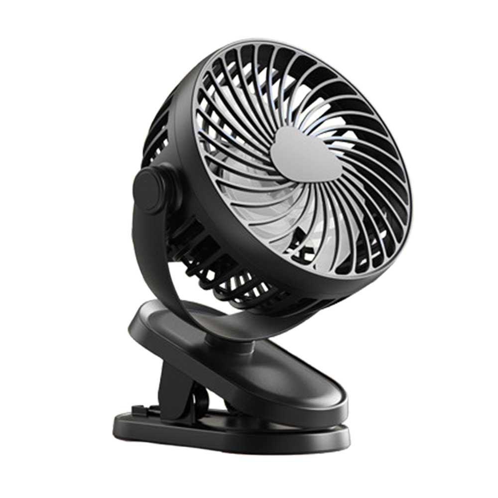 3 Speeds Mini Cooling Fan USB Rechargeable Clip On Desk Baby Stroller Portable