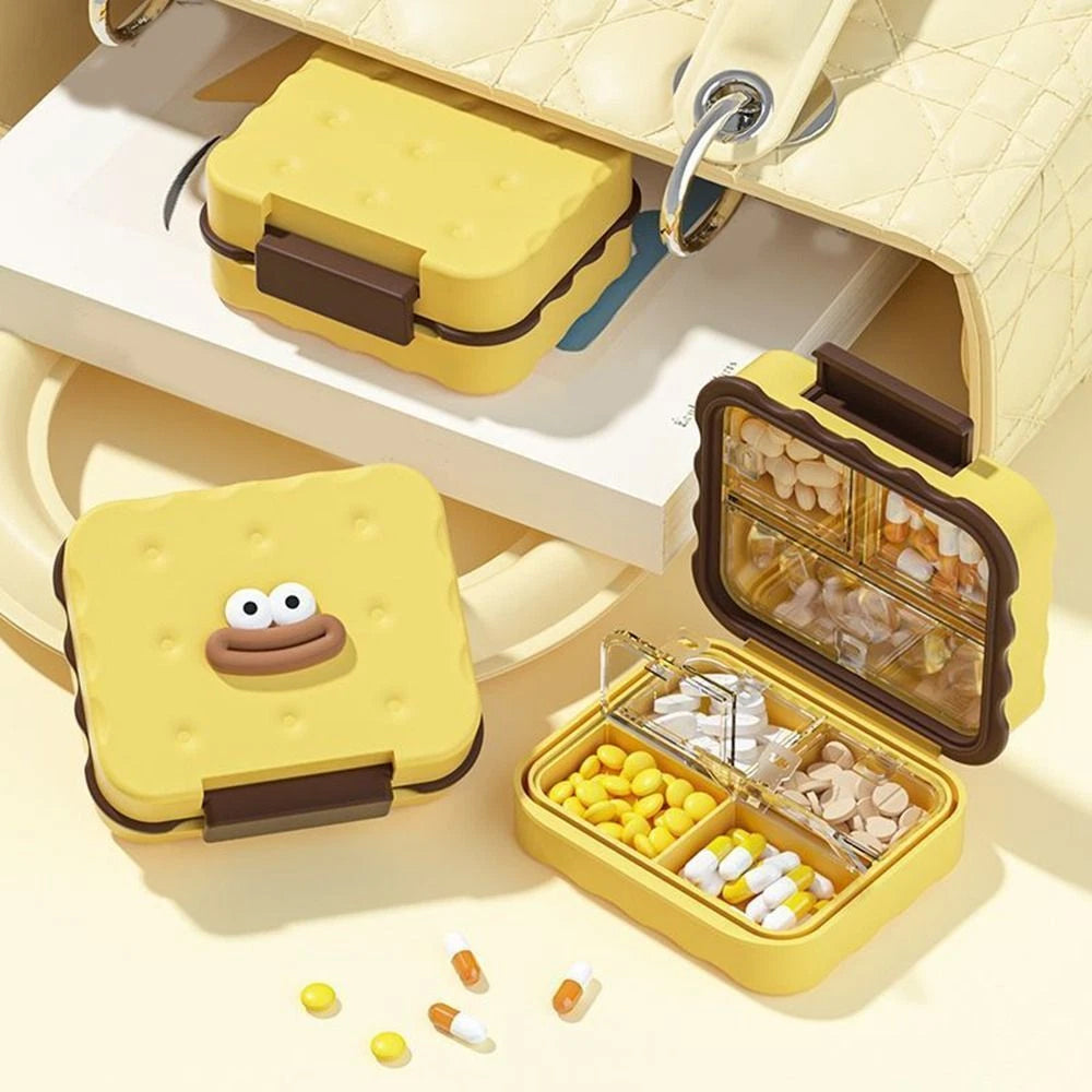 Cute 7-Compartment Waterproof Pill Box - Mini Travel Storage Case