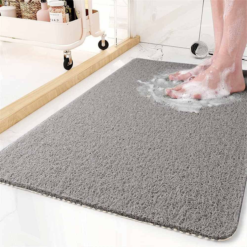 Grey Loofah Shower Mat – Non-Slip, Quick Dry, Super Absorbent & Anti-Mould, 60x40cm