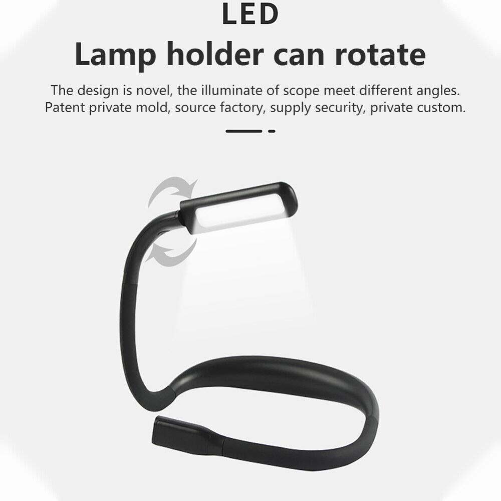 2000mah LED Neck Reading Light Flexible USB Rechargeable Hand Free Bed Nigh Lamp
