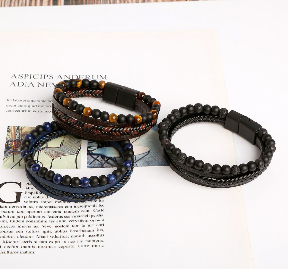 Braided Fashion Bracelets PU Leather Bracelet Bangle Wrap Wristband