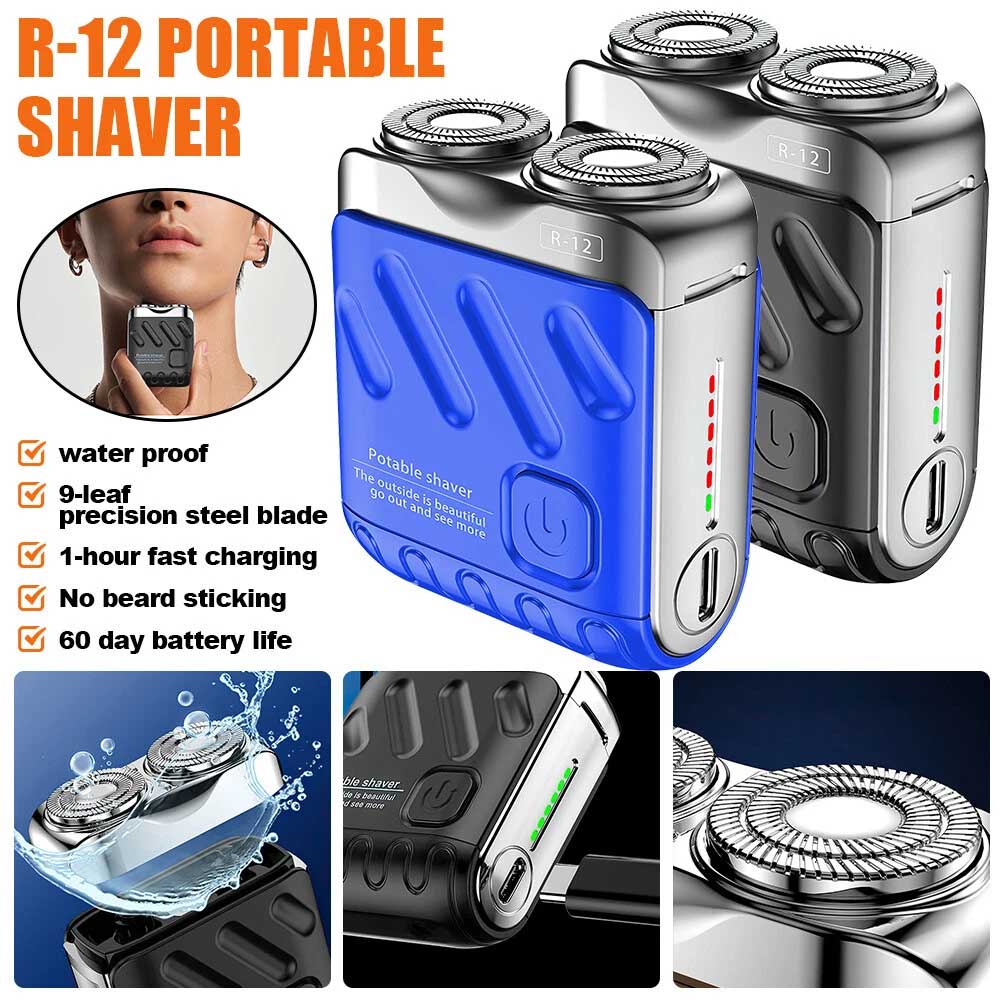 Ultra Clean Double Head Razor Washable Mini Shaving Electric Shaver Beard