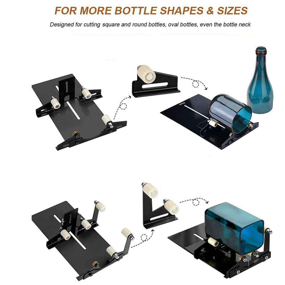 Glass Bottle Cutter Kit Adjustable Sizes 5 Wheels Round Glassbottle Cutting Tool