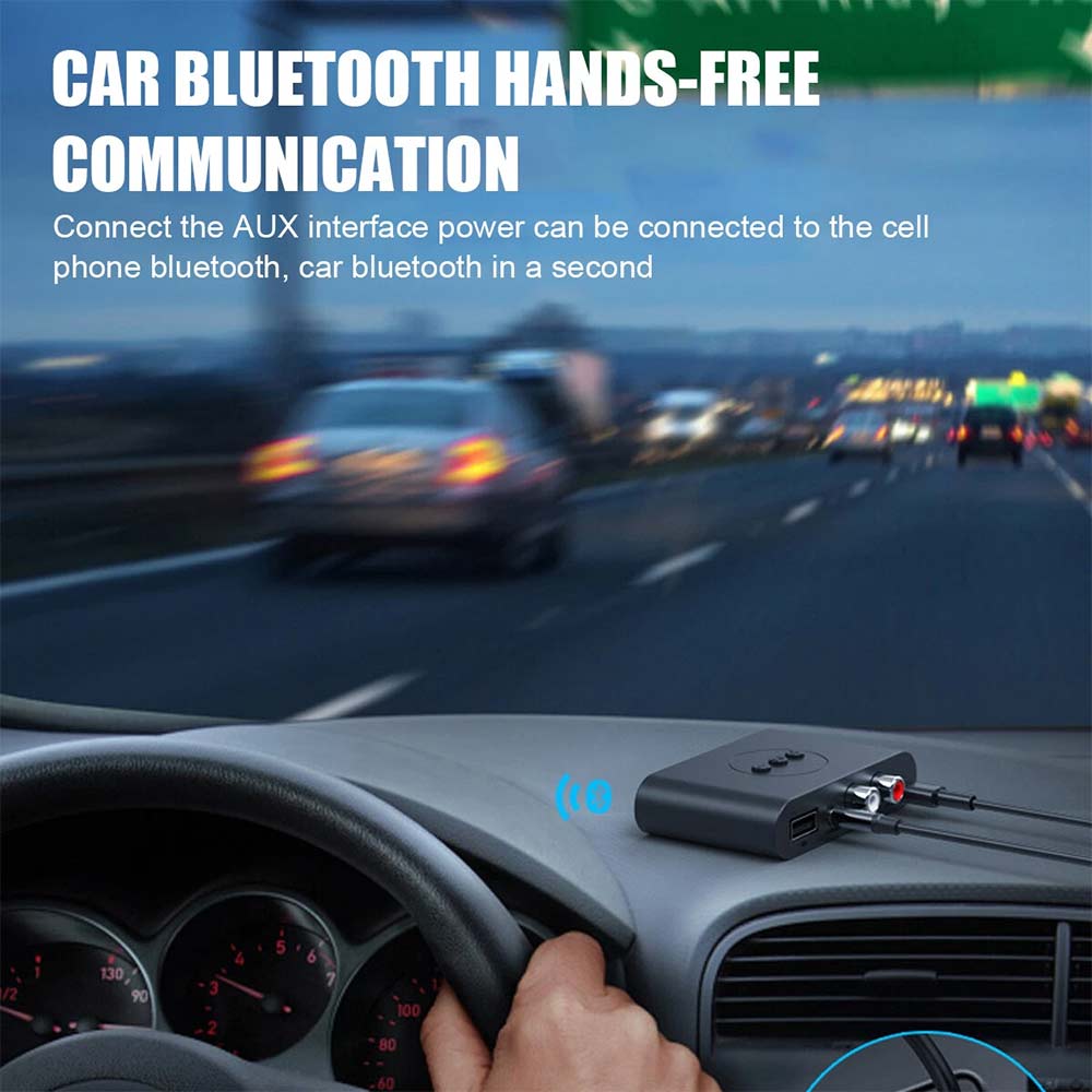 NFC Bluetooth 5.2 Wireless Receiver - 3.5mm to 2 RCA Audio Adapter for Stereo