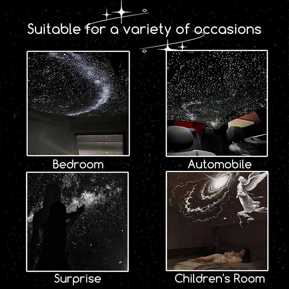 Galaxy Projector Night Light – USB Lamp with 3 Films 15 Pictures, 360° Rotation