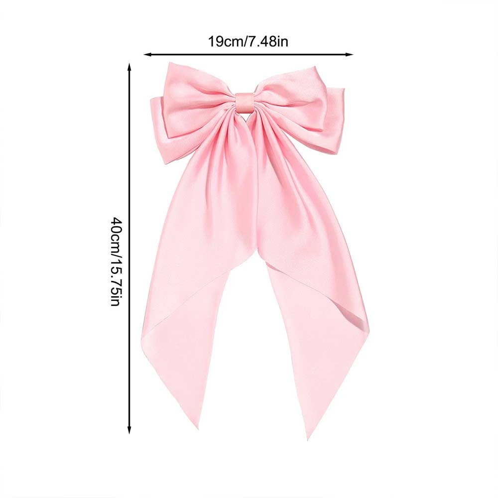 Large Bow Hair Clip – Satin Ribbon Barrette for Women & Girls, Hairpin Headwear