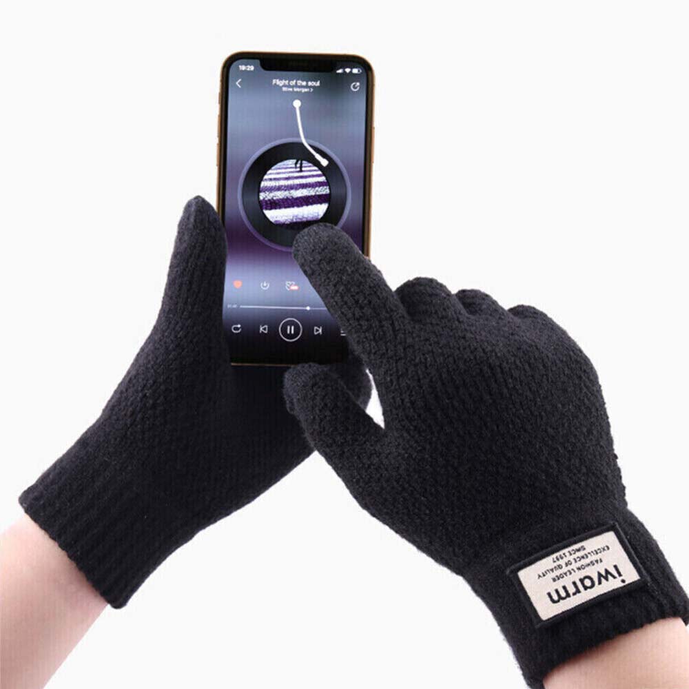 Women Men Winter Gloves Warm Knitted Mittens Touch Screen Mobile Phone Non-slip