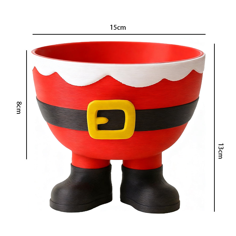 3D Printed Christmas Feet Bowl – Santa & Elf Candy Holder in Festive Red