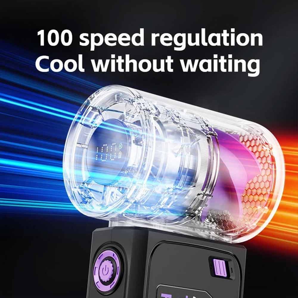 Handheld Turbo Fan – USB Rechargeable 3600mAh Portable Adjustable Airflow