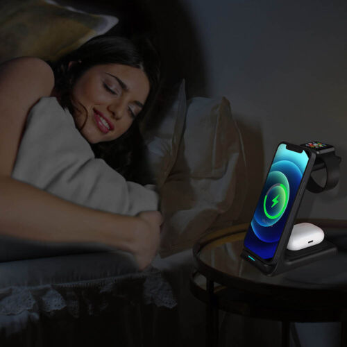 Wireless Charger Dock Station 3 in 1 For Apple Watch iPhone 13 12 11 XS air pods