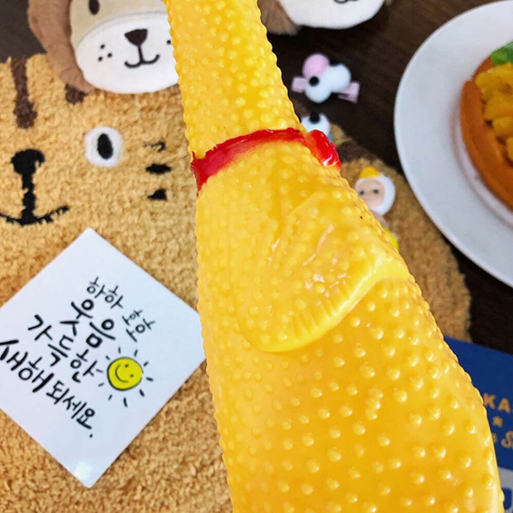 Squeaker Funny Screaming Chicken Toy Squeeze Rubber Chew Dog Bite Shrilling Pet