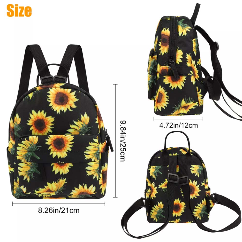 Mini Sunflower Backpack – Women's Purse, Shoulder Rucksack, Handbag & Travel Pouch