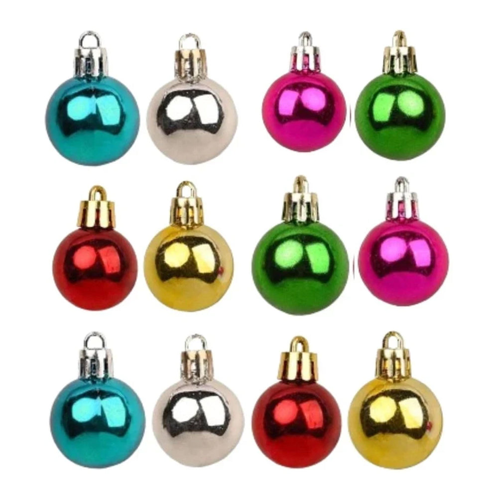 10-Piece Christmas Beard & Hair Clip Bauble Set - Mini Festive Glitter Decorations