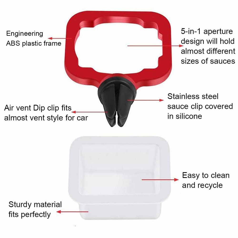 Twin In Car Sauce Holder Double McDonalds Dip Holder + French Fries Holder