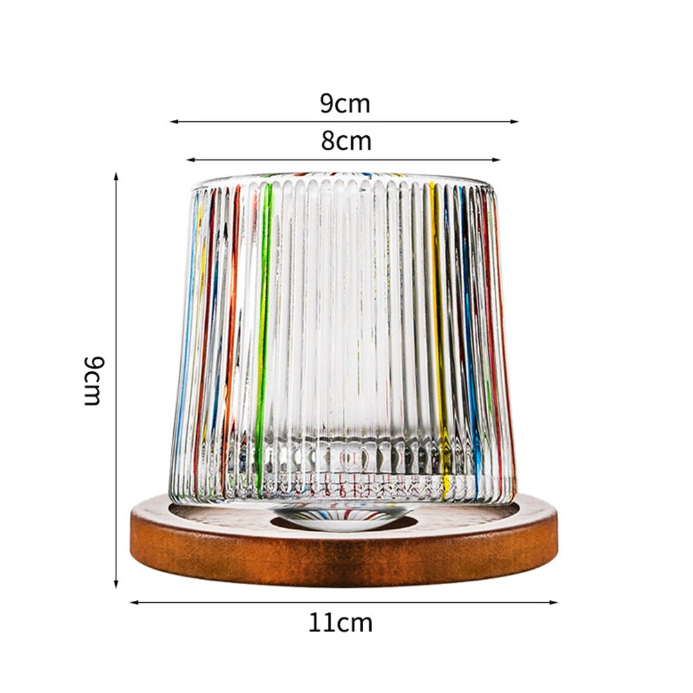 Crystal Whiskey Glass Set - Colored Snowflake Glass Holder Gift for Bourbon & Cocktail