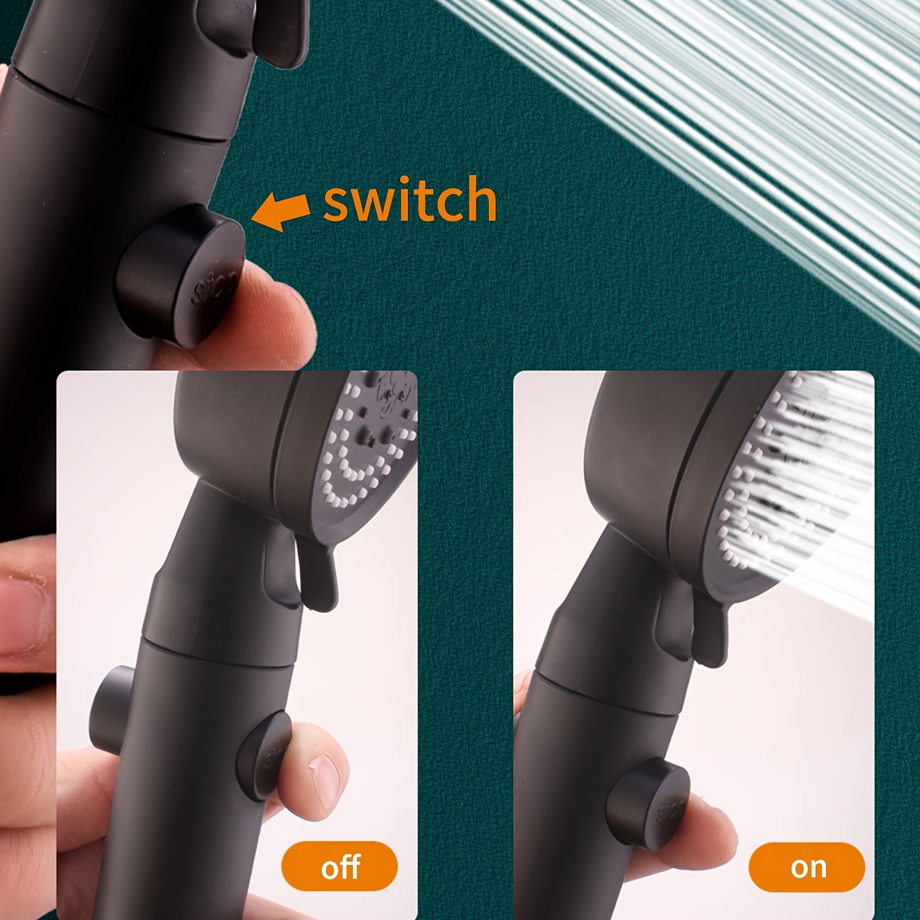 1pc High-Pressure Shower Head, Multi-Functional Hand Held Sprinkler With 5 Modes