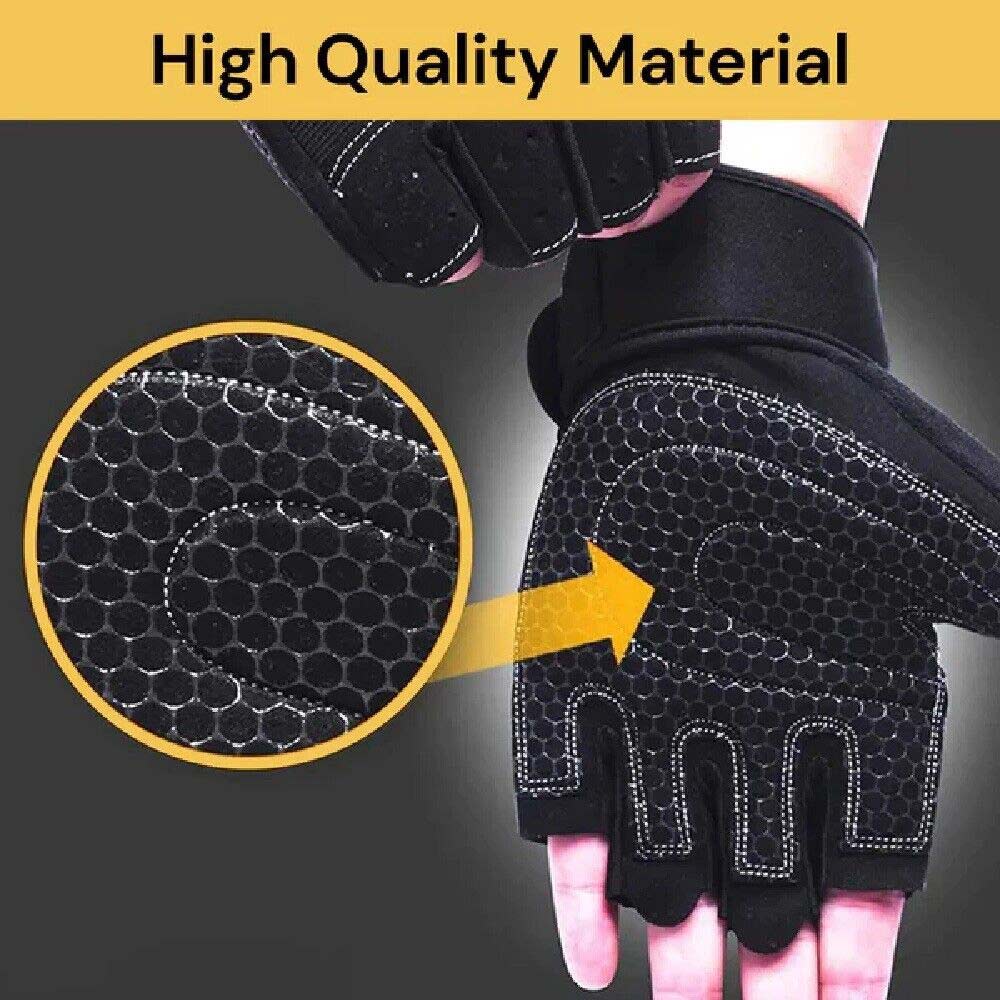 Unisex Half Finger Gloves Cycling Bicycle Gym Workout Training Anti Slip Padded