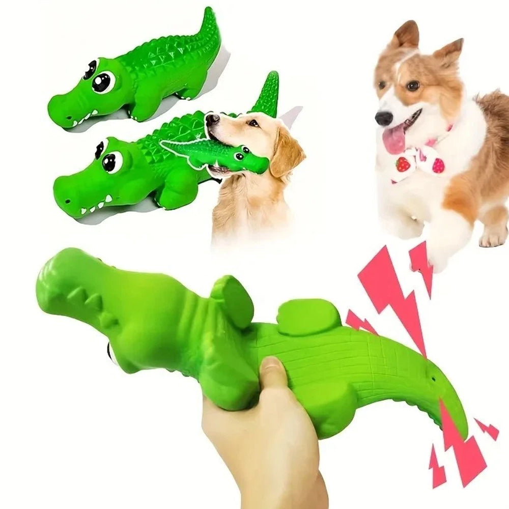 21cm Indestructible Crocodile Toy – Squeaky Dog Chew for Aggressive Chewers