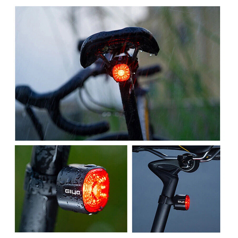 Mountain Bike Cycling LED Tail Light USB Rechargeable Bicycle Brake Rear Light