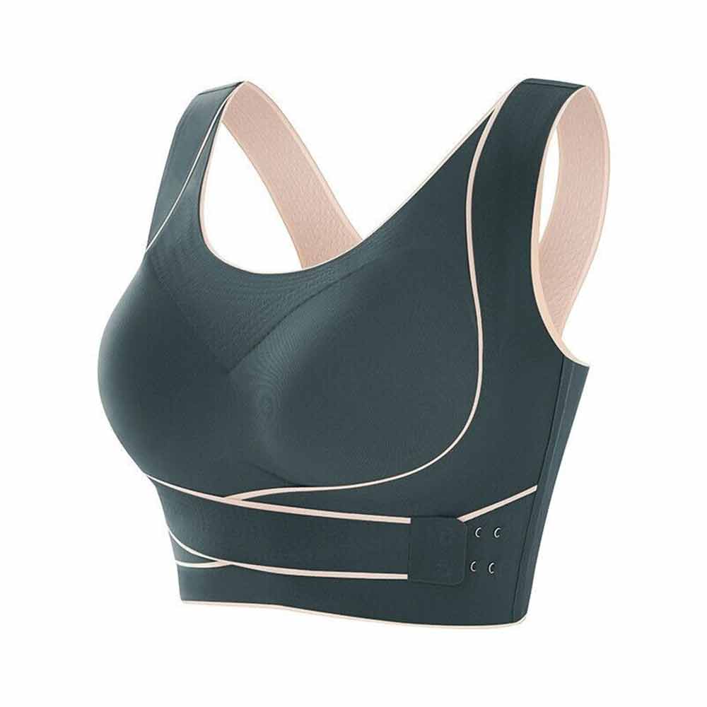 Women Comfy Corset Bra Sport Front Cross Seamless Smooth Liner Side Buckle Bra