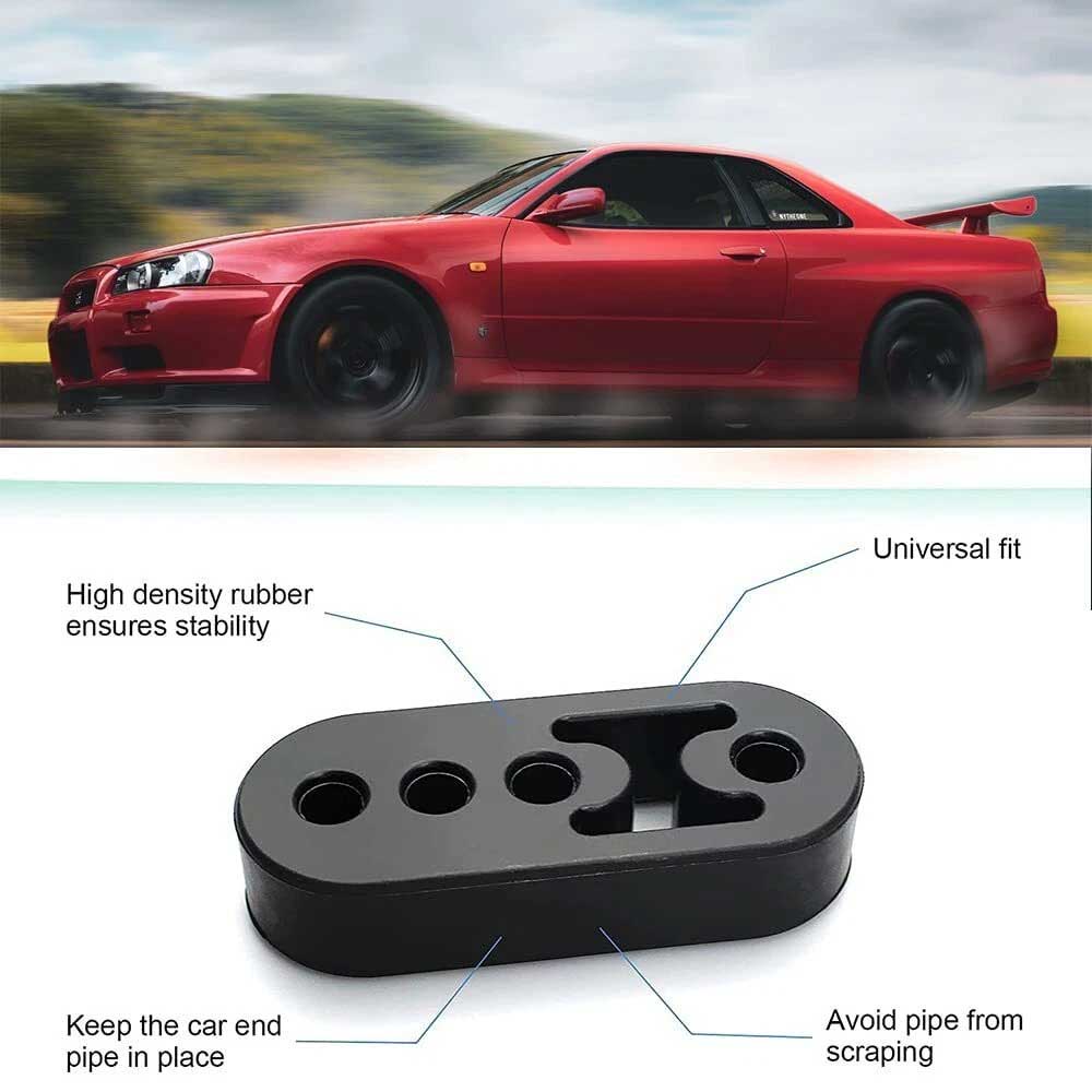 4PCS Car Exhaust Rubber Hangers - Heavy Duty Universal Pipe Mount Brackets